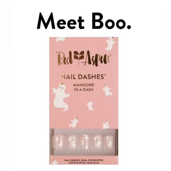 Red Aspen “Boo Season” Nail Dashes Manicure In A Dash Pale Pink Ghosts Halloween - Picture 2 of 11